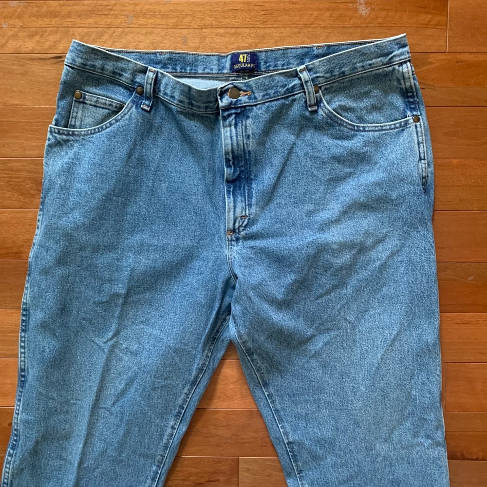 Wrangler 40x32 47MWZ Jeans Medium Wash Regular Fit Straight Leg Cowboy Cut Denim - Picture 3 of 7